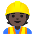 👷🏿 construction worker: dark skin tone display on Google